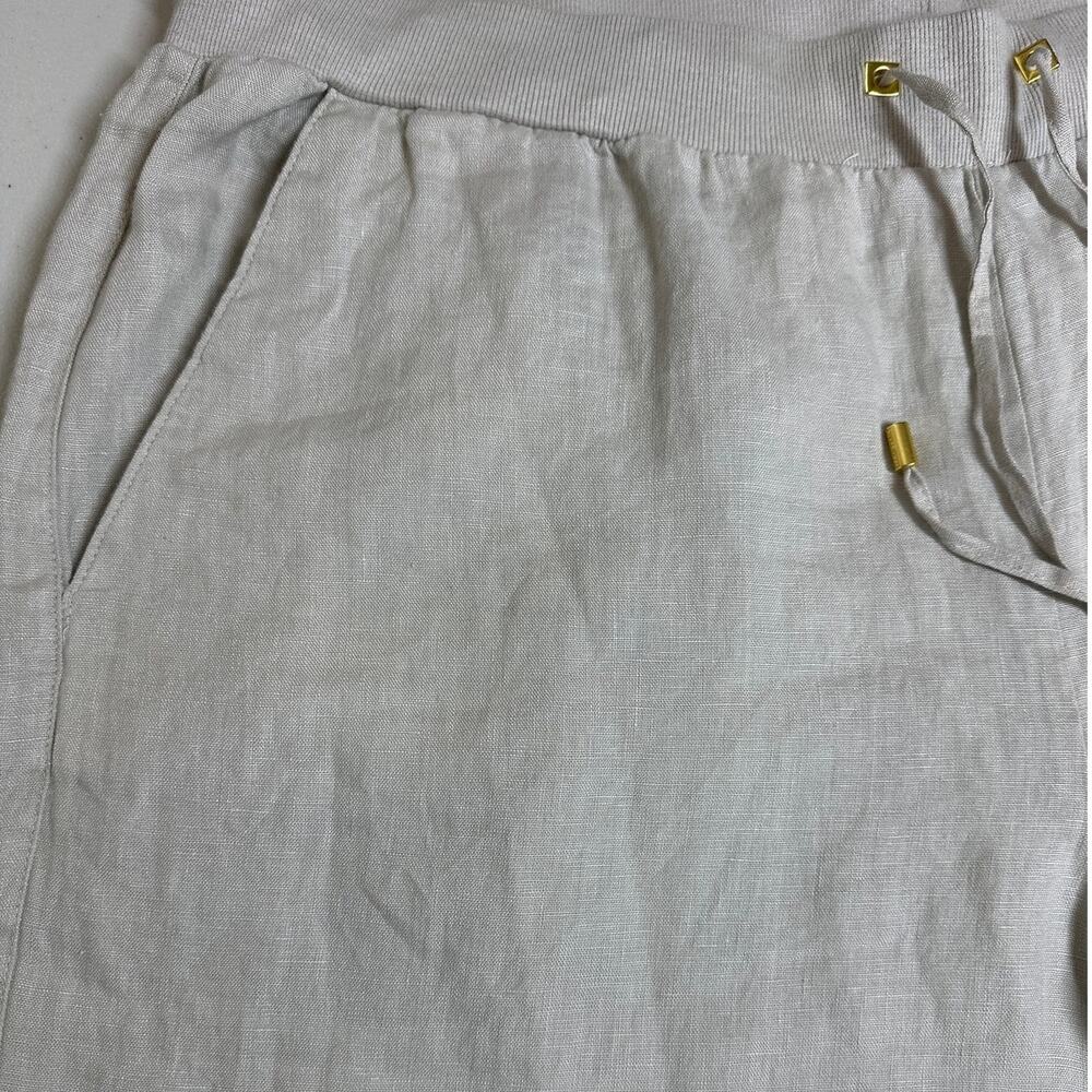 Ellen Tracy Women's Beige Tan Wide Leg Linen Pants Pull On Drawstring Size 1X - Picture 3 of 10